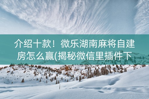 介绍十款！微乐湖南麻将自建房怎么赢(揭秘微信里插件下载)