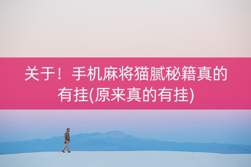 关于！手机麻将猫腻秘籍真的有挂(原来真的有挂)