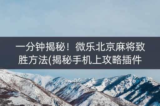 一分钟揭秘！微乐北京麻将致胜方法(揭秘手机上攻略插件)