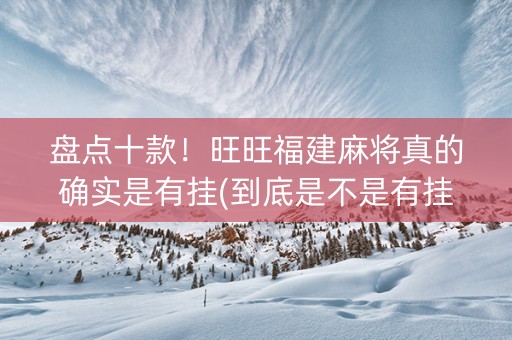 盘点十款！旺旺福建麻将真的确实是有挂(到底是不是有挂)