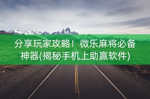 分享玩家攻略！微乐麻将必备神器(揭秘手机上助赢软件)
