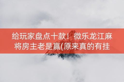给玩家盘点十款！微乐龙江麻将房主老是赢(原来真的有挂呢)