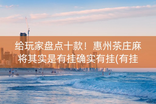 给玩家盘点十款！惠州茶庄麻将其实是有挂确实有挂(有挂技巧辅助器)