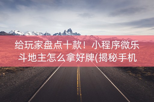 给玩家盘点十款！小程序微乐斗地主怎么拿好牌(揭秘手机上规律攻略)