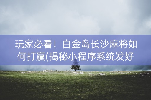 玩家必看！白金岛长沙麻将如何打赢(揭秘小程序系统发好牌)