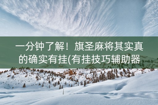 一分钟了解！旗圣麻将其实真的确实有挂(有挂技巧辅助器)