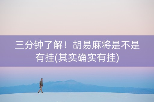 三分钟了解！胡易麻将是不是有挂(其实确实有挂)