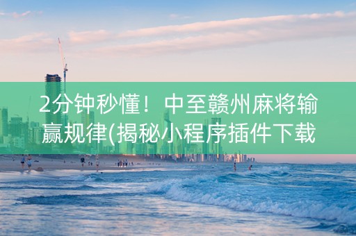 2分钟秒懂！中至赣州麻将输赢规律(揭秘小程序插件下载)