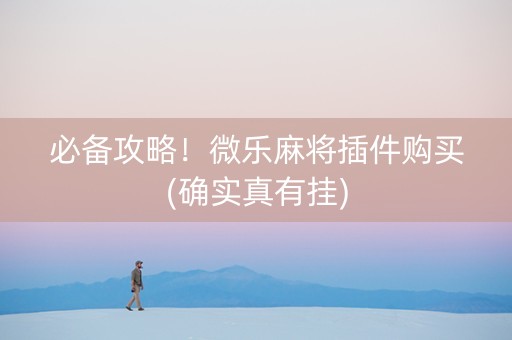 必备攻略！微乐麻将插件购买(确实真有挂)