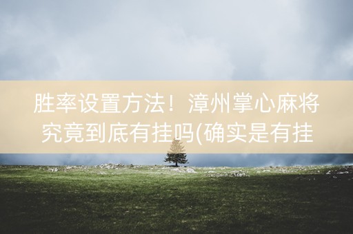 胜率设置方法！漳州掌心麻将究竟到底有挂吗(确实是有挂)