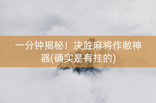 一分钟揭秘！决胜麻将作敝神器(确实是有挂的)