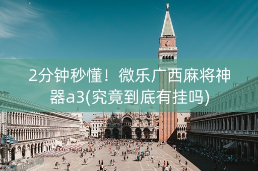 2分钟秒懂！微乐广西麻将神器a3(究竟到底有挂吗)