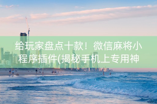 给玩家盘点十款！微信麻将小程序插件(揭秘手机上专用神器下载)