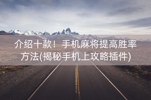 介绍十款！手机麻将提高胜率方法(揭秘手机上攻略插件)
