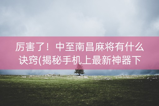 厉害了！中至南昌麻将有什么诀窍(揭秘手机上最新神器下载)