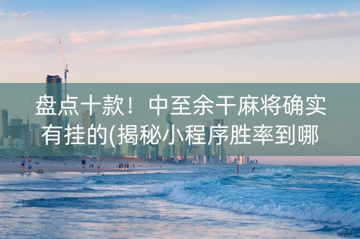 盘点十款！中至余干麻将确实有挂的(揭秘小程序胜率到哪调)