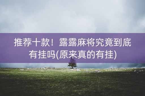 推荐十款！露露麻将究竟到底有挂吗(原来真的有挂)
