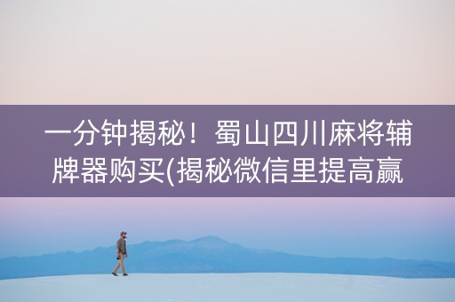 一分钟揭秘！蜀山四川麻将辅牌器购买(揭秘微信里提高赢的概率)