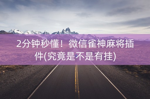2分钟秒懂！微信雀神麻将插件(究竟是不是有挂)