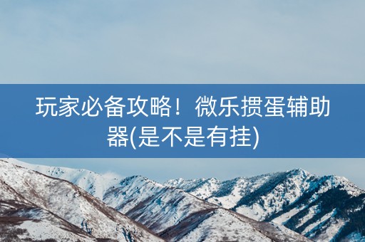 玩家必备攻略！微乐掼蛋辅助器(是不是有挂)