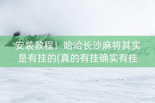安装教程！哈哈长沙麻将其实是有挂的(真的有挂确实有挂)