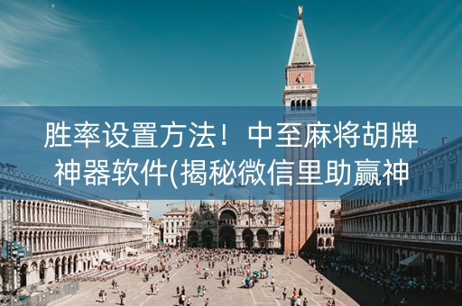 胜率设置方法！中至麻将胡牌神器软件(揭秘微信里助赢神器)