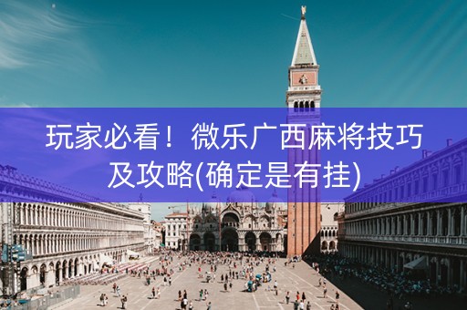 玩家必看！微乐广西麻将技巧及攻略(确定是有挂)