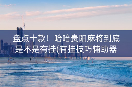 盘点十款！哈哈贵阳麻将到底是不是有挂(有挂技巧辅助器)