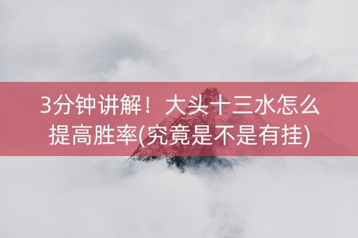 3分钟讲解！大头十三水怎么提高胜率(究竟是不是有挂)