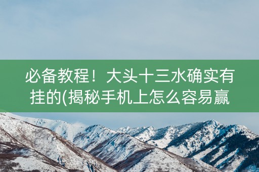 必备教程！大头十三水确实有挂的(揭秘手机上怎么容易赢)