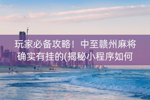 玩家必备攻略！中至赣州麻将确实有挂的(揭秘小程序如何让牌变好)