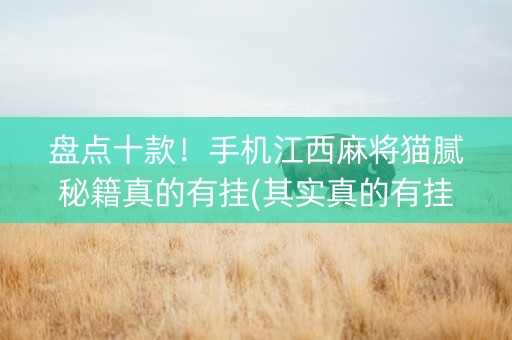 盘点十款！手机江西麻将猫腻秘籍真的有挂(其实真的有挂)