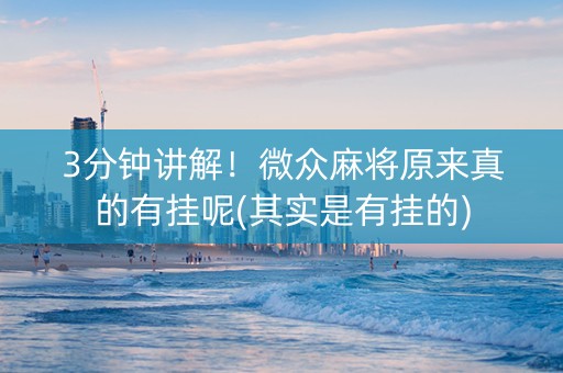 3分钟讲解！微众麻将原来真的有挂呢(其实是有挂的)