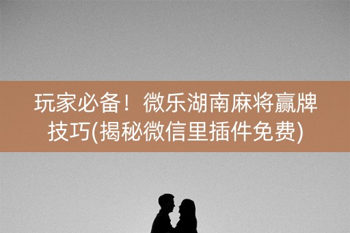 玩家必备！微乐湖南麻将赢牌技巧(揭秘微信里插件免费)