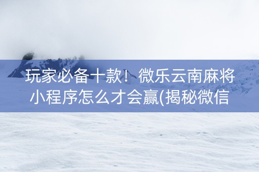 玩家必备十款！微乐云南麻将小程序怎么才会赢(揭秘微信里赢牌技巧)