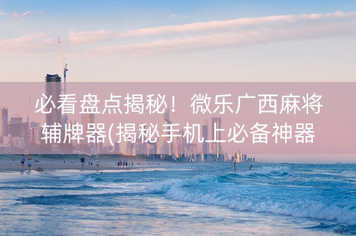 必看盘点揭秘！微乐广西麻将辅牌器(揭秘手机上必备神器)