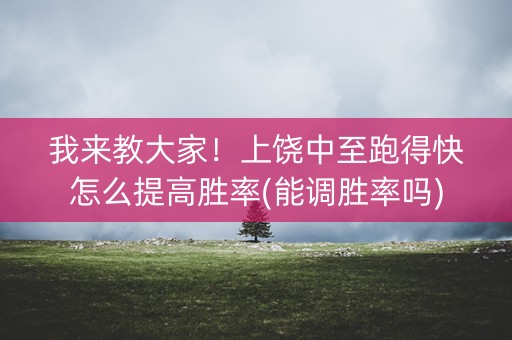 我来教大家！上饶中至跑得快怎么提高胜率(能调胜率吗)
