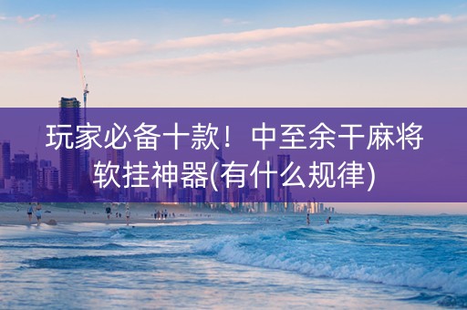 玩家必备十款！中至余干麻将软挂神器(有什么规律)