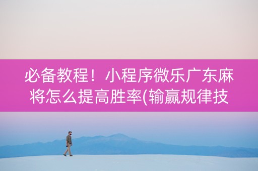 必备教程！小程序微乐广东麻将怎么提高胜率(输赢规律技巧)