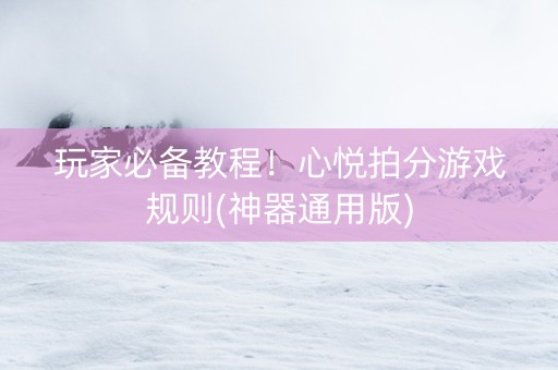 玩家必备教程！心悦拍分游戏规则(神器通用版)