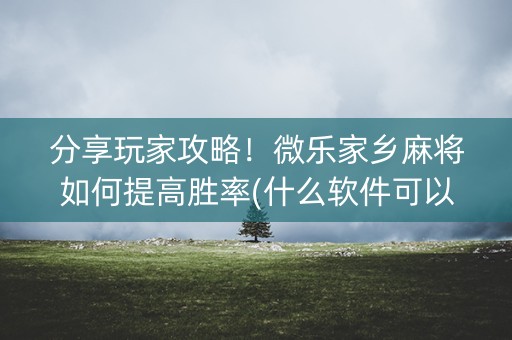 分享玩家攻略！微乐家乡麻将如何提高胜率(什么软件可以赢)