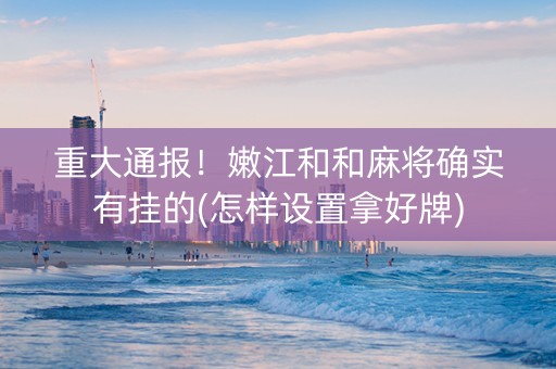 重大通报！嫩江和和麻将确实有挂的(怎样设置拿好牌)