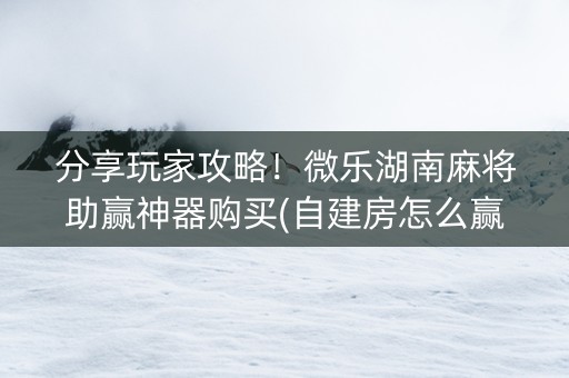 分享玩家攻略！微乐湖南麻将助赢神器购买(自建房怎么赢)