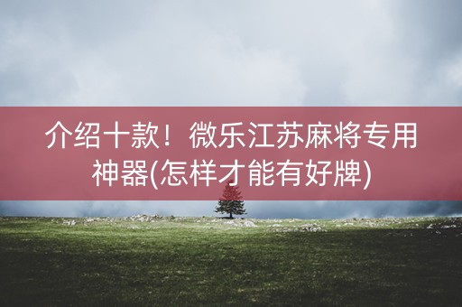 介绍十款！微乐江苏麻将专用神器(怎样才能有好牌)