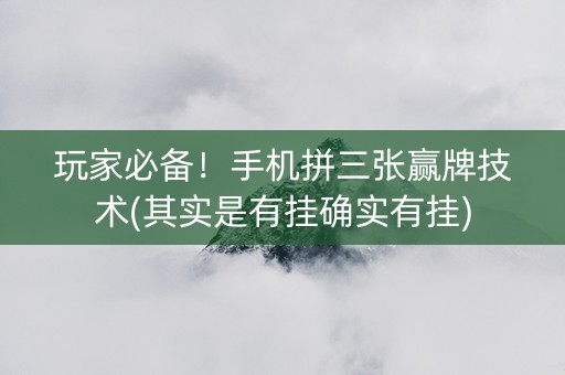 玩家必备！手机拼三张赢牌技术(其实是有挂确实有挂)