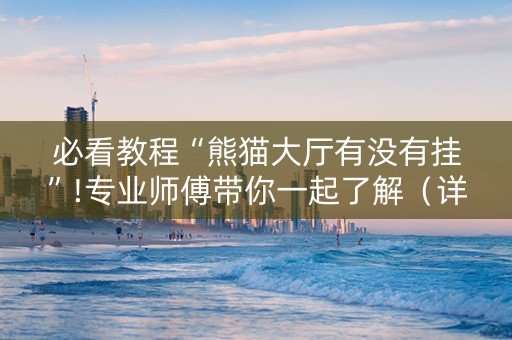 必看教程“熊猫大厅有没有挂”!专业师傅带你一起了解（详细教程）-抖音