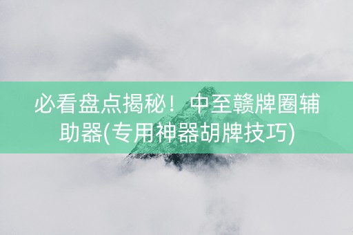 必看盘点揭秘！中至赣牌圈辅助器(专用神器胡牌技巧)
