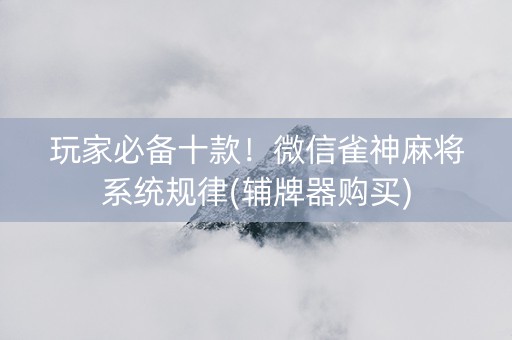 玩家必备十款！微信雀神麻将系统规律(辅牌器购买)