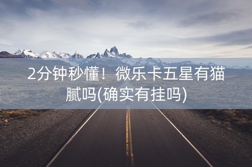 2分钟秒懂！微乐卡五星有猫腻吗(确实有挂吗)