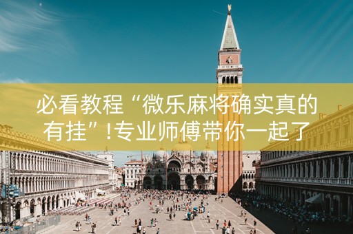 必看教程“微乐麻将确实真的有挂”!专业师傅带你一起了解（详细教程）-抖音